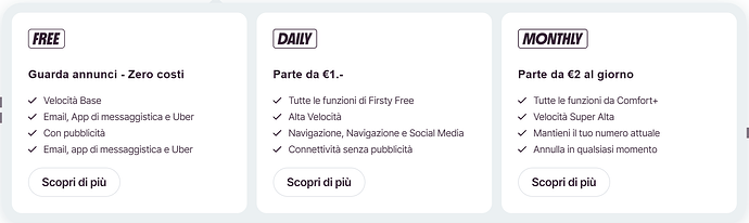 firsty app piani di abbonamento e navigazione gratuita in uttto il mondo