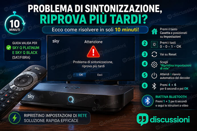 Problema di sintonizzazione, riprova più tardi su Sky Q Ecco come risolvere (Guida aggiornata 2026) | discussioni.com