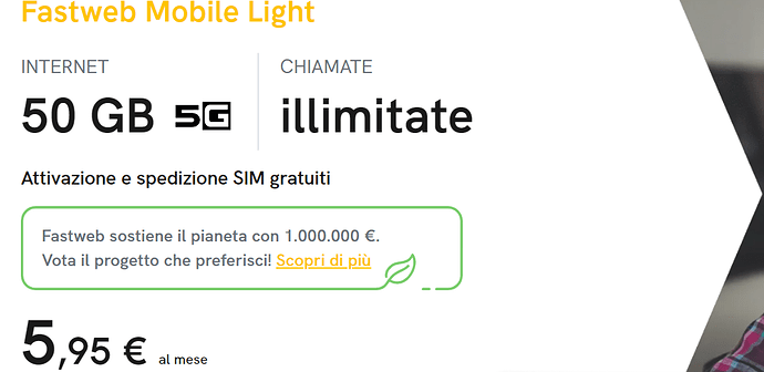 fastweb mobile light 50 gb 5g