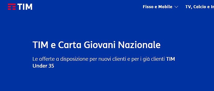 Carta Giovani Nazionale TIM