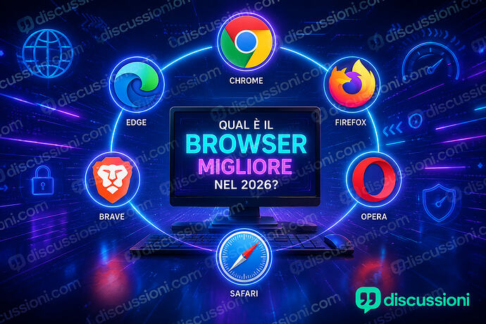Qual è il browser migliore nel 2026 Confronto tra Chrome, Edge, Firefox, Brave, Opera e Safari | discussioni.com